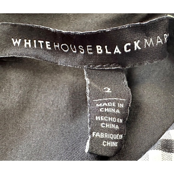 WHITE HOUSE BLACK MARKET Women's 2 Black & White Gingham Sleeveless Peplum Top - Picture 5 of 8
